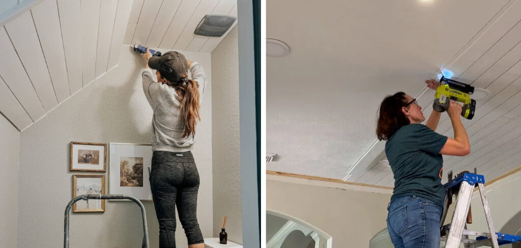 How to Hang Shiplap on Ceiling
